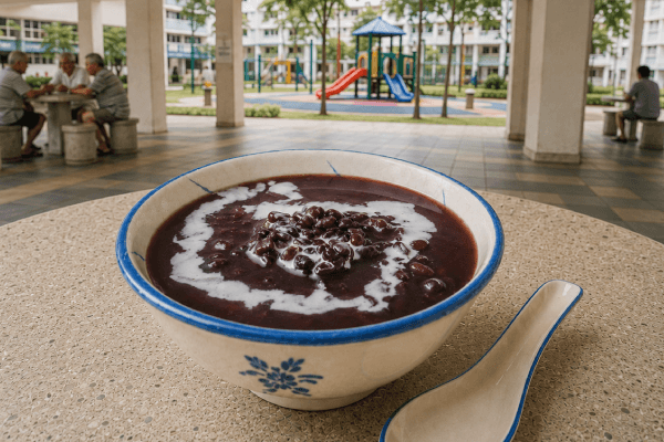 Black Glutinous Rice with Jade coconut Creme in Bowl $2.50/set ($3.82 w/GST)